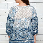Figueroa & Flower 3/4 Sleeve Print Tunic - Plus - DressbarnShirts & Blouses