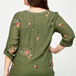 Figueroa & Flower Embroidered Floral Blouse - Plus - DressbarnShirts & Blouses