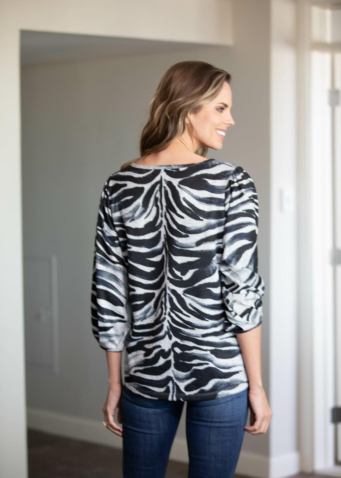 Figueroa & Flower Zebra Print Top - DressbarnShirts & Blouses