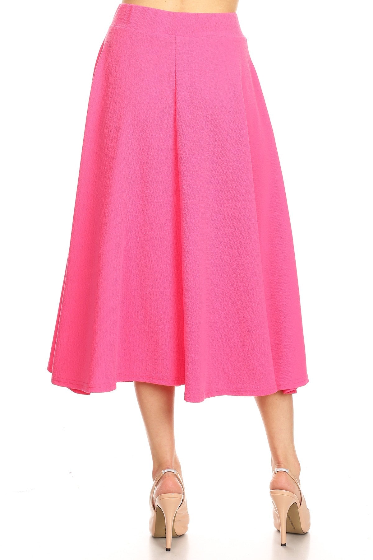 White Mark Women's Flared Midi Skirt with Pockets White Mark Women's Flared Midi Skirt with Pockets