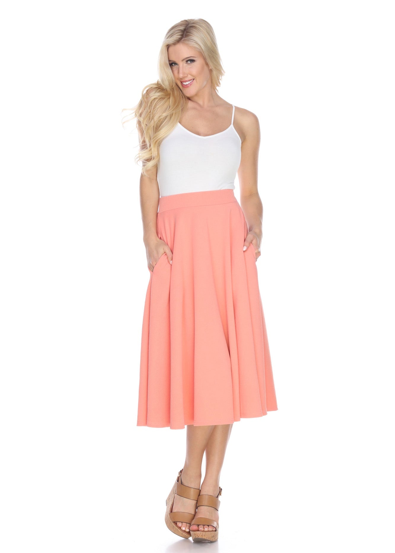 Flared Midi Skirt with pockets - DressbarnSkirts
