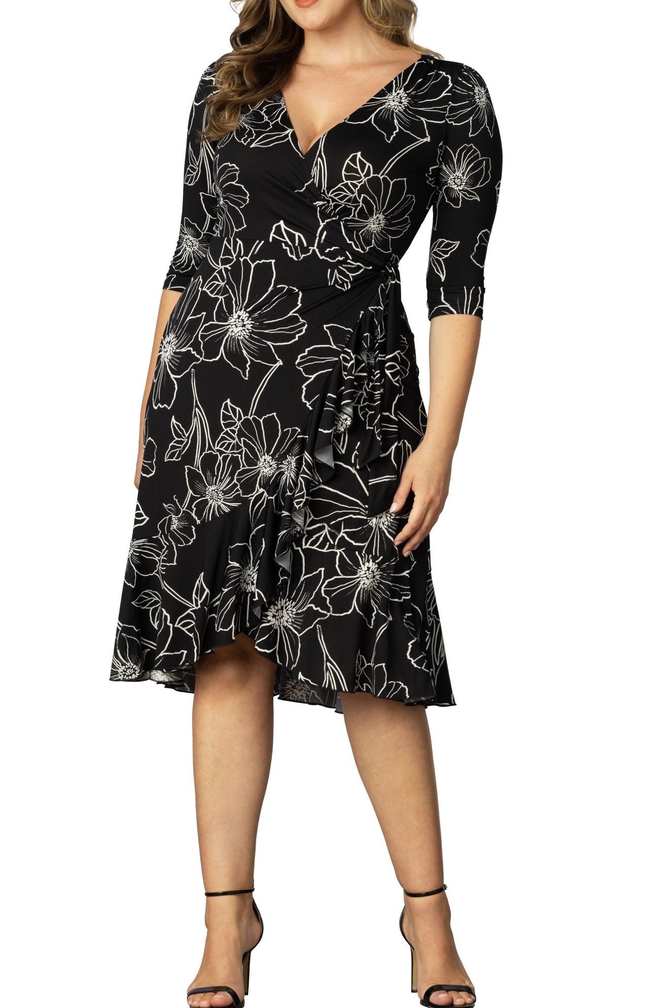 Flirty Flounce Wrap Dress - Plus - DressbarnDresses