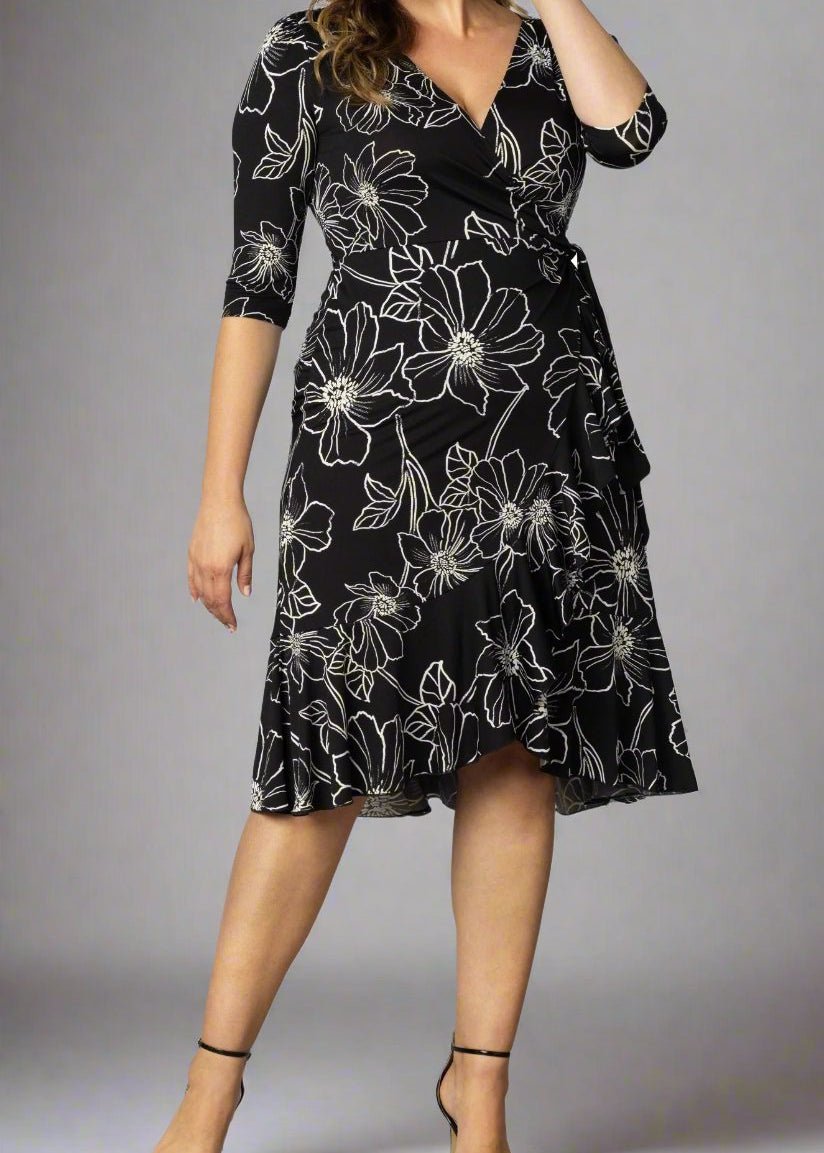 Flirty Flounce Wrap Dress - Plus - DressbarnDresses