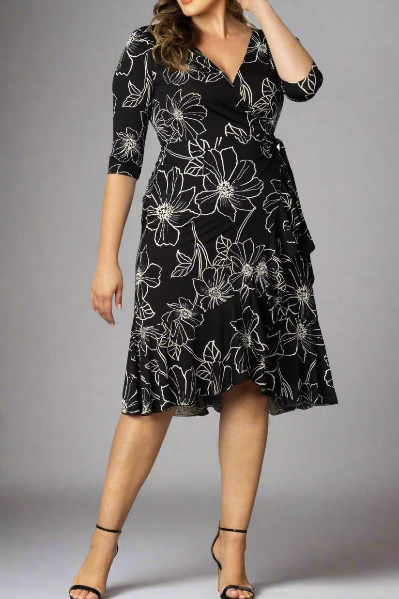 Flirty Flounce Wrap Dress - Plus - DressbarnDresses