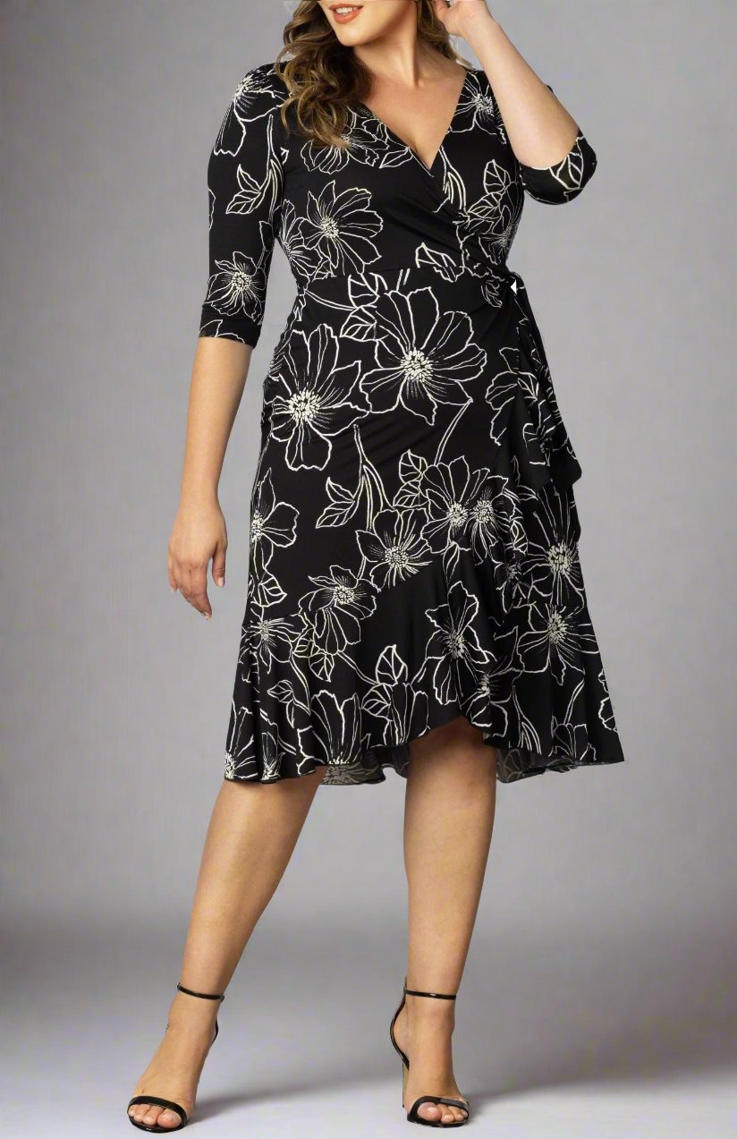 Flirty Flounce Wrap Dress - Plus - DressbarnDresses