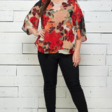 Floral Print Chiffon Blouse - Plus - DressbarnShirts & Blouses