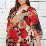 Floral Print Chiffon Blouse - Plus - DressbarnShirts & Blouses