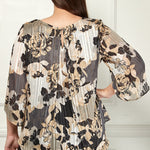 Floral Print Poly Satin Blouse - Plus - DressbarnShirts & Blouses