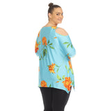 Floral Printed Cold Shoulder Tunic - Plus - DressbarnShirts & Blouses