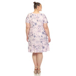 Floral Short Sleeve Knee Length Dress - Plus - DressbarnDresses