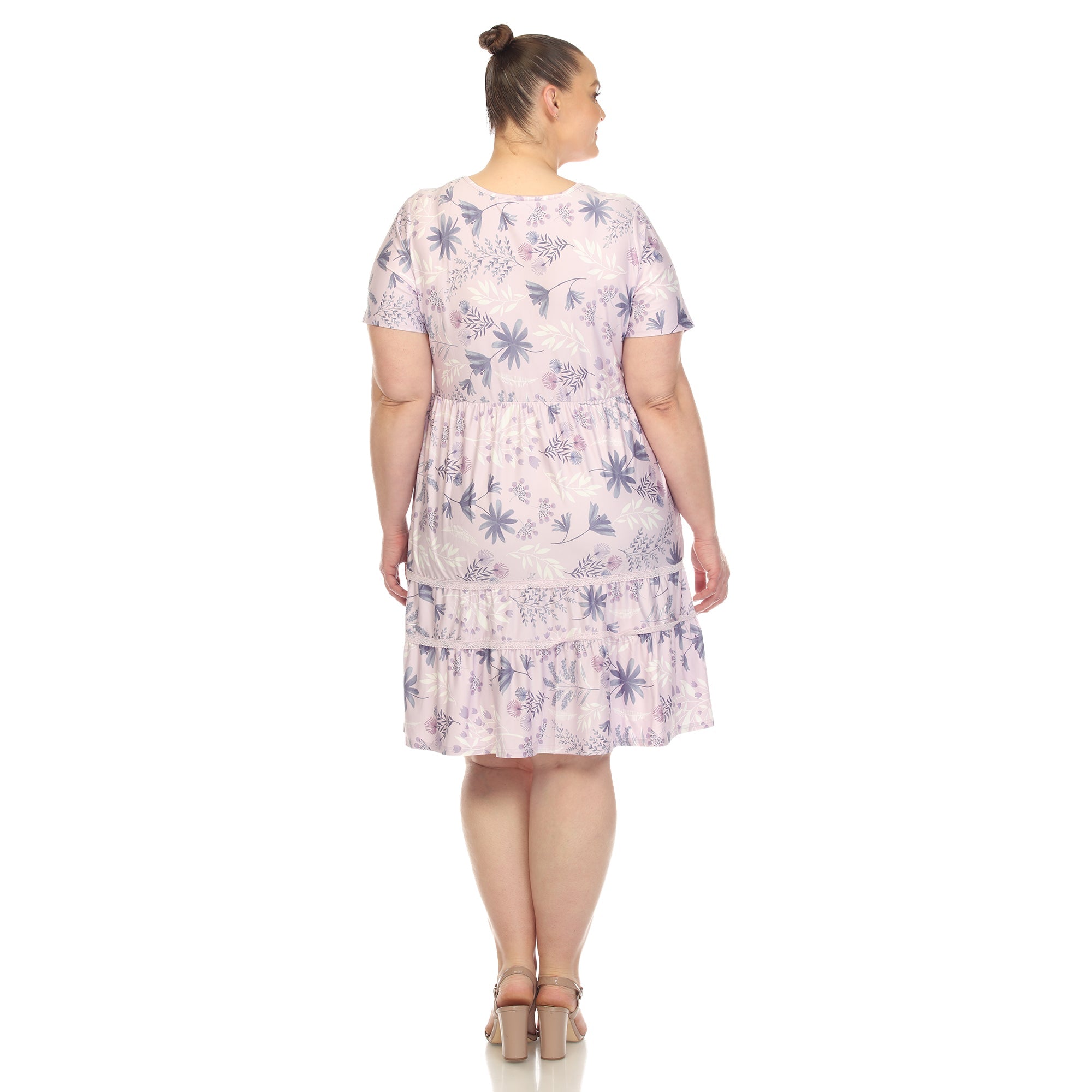 knee length floaty dresses Iris Twist Bust Ruffle Knee Length Lace Dress White