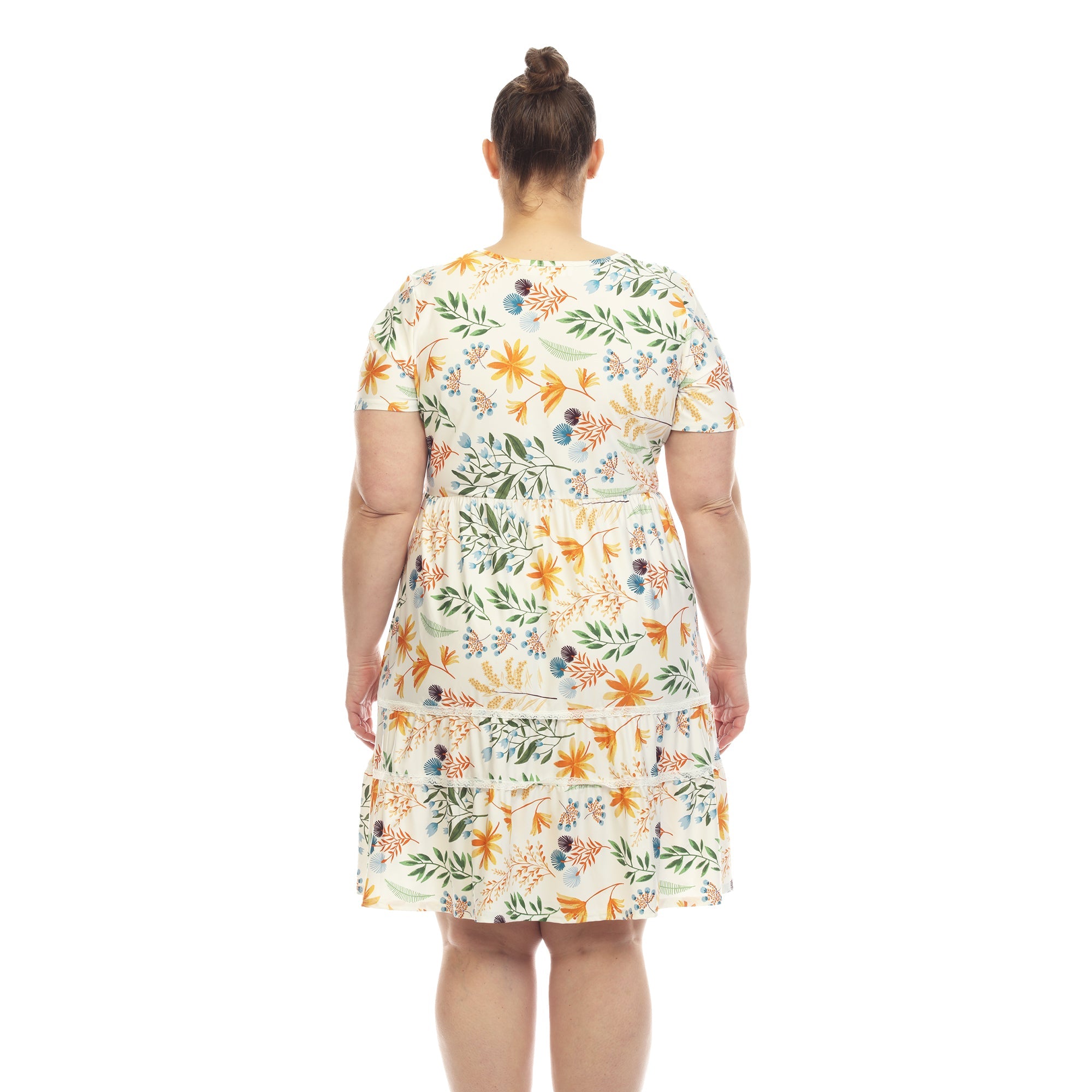 Floral Short Sleeve Knee Length Dress - Plus – Dressbarn