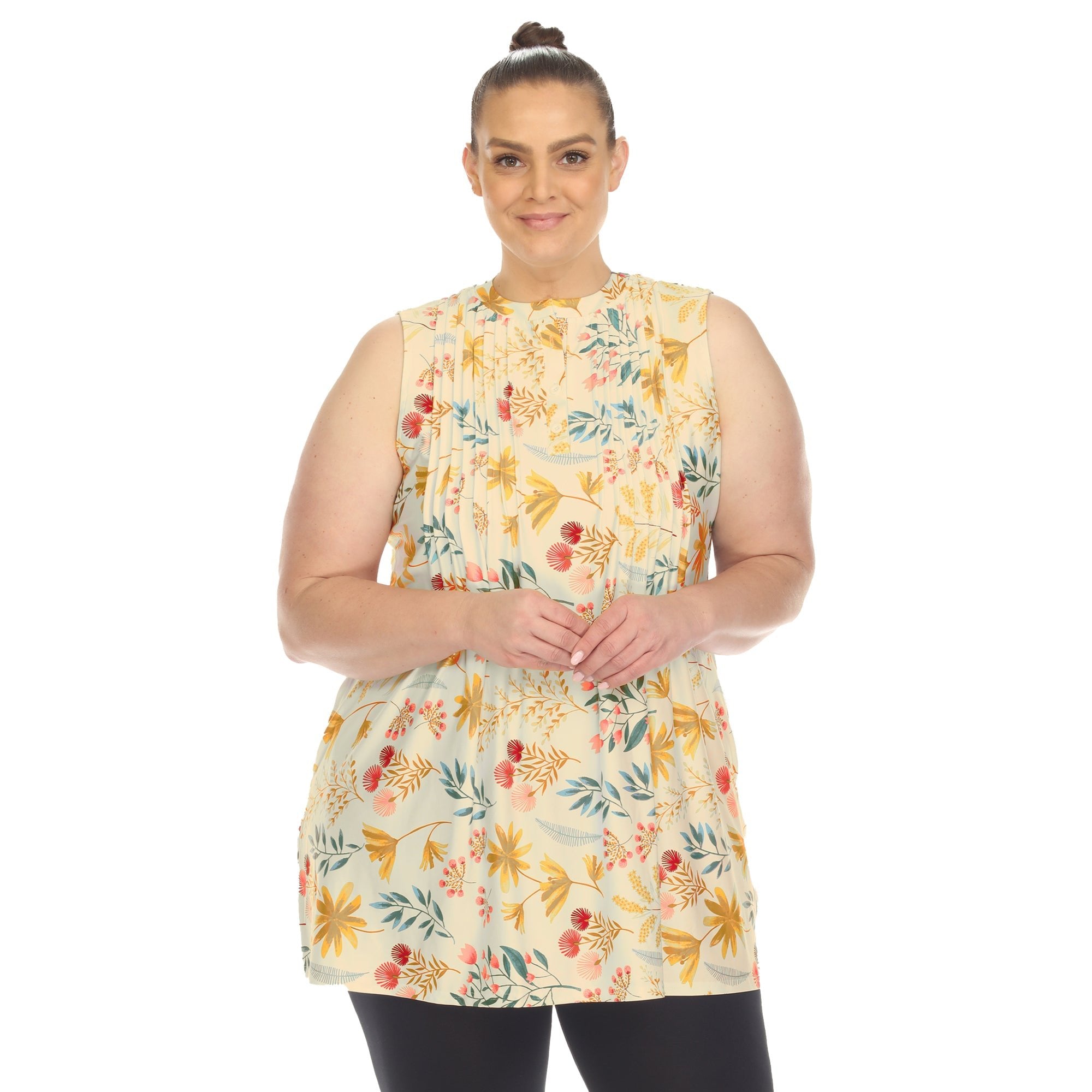 Floral Sleeveless Tunic Top - Plus - DressbarnShirts & Blouses