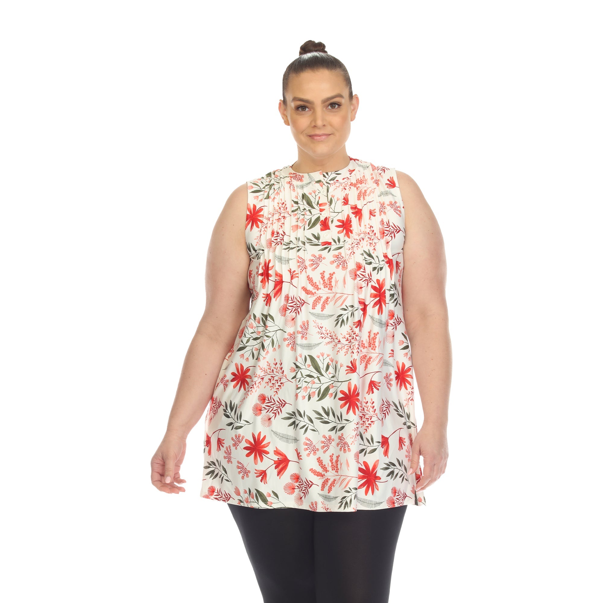 Floral Sleeveless Tunic Top - Plus - DressbarnShirts & Blouses