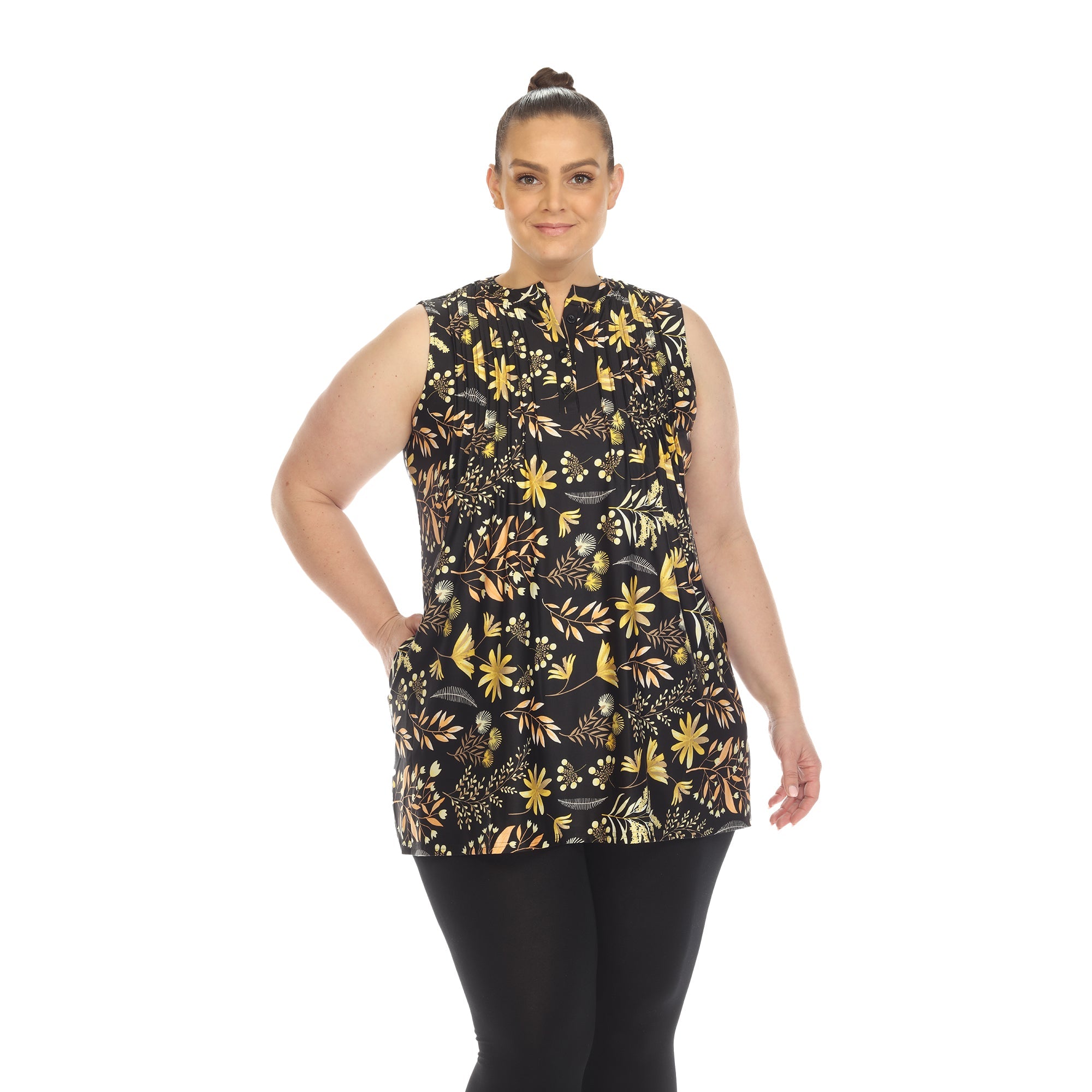 Floral Sleeveless Tunic Top - Plus - DressbarnShirts & Blouses