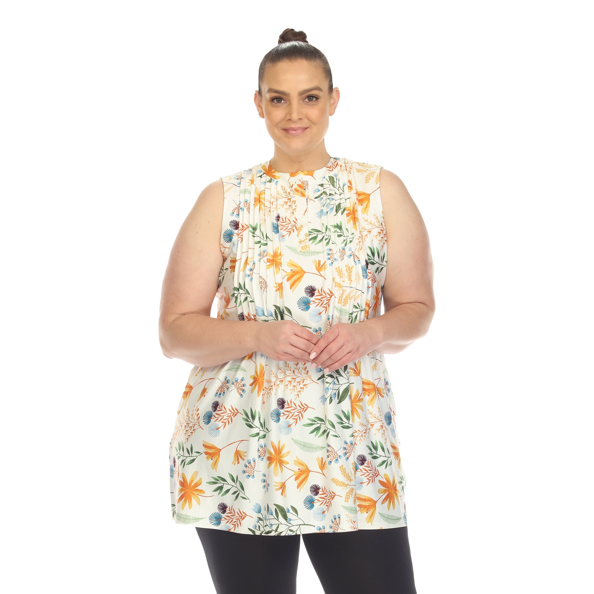 Floral Sleeveless Tunic Top - Plus - DressbarnShirts & Blouses
