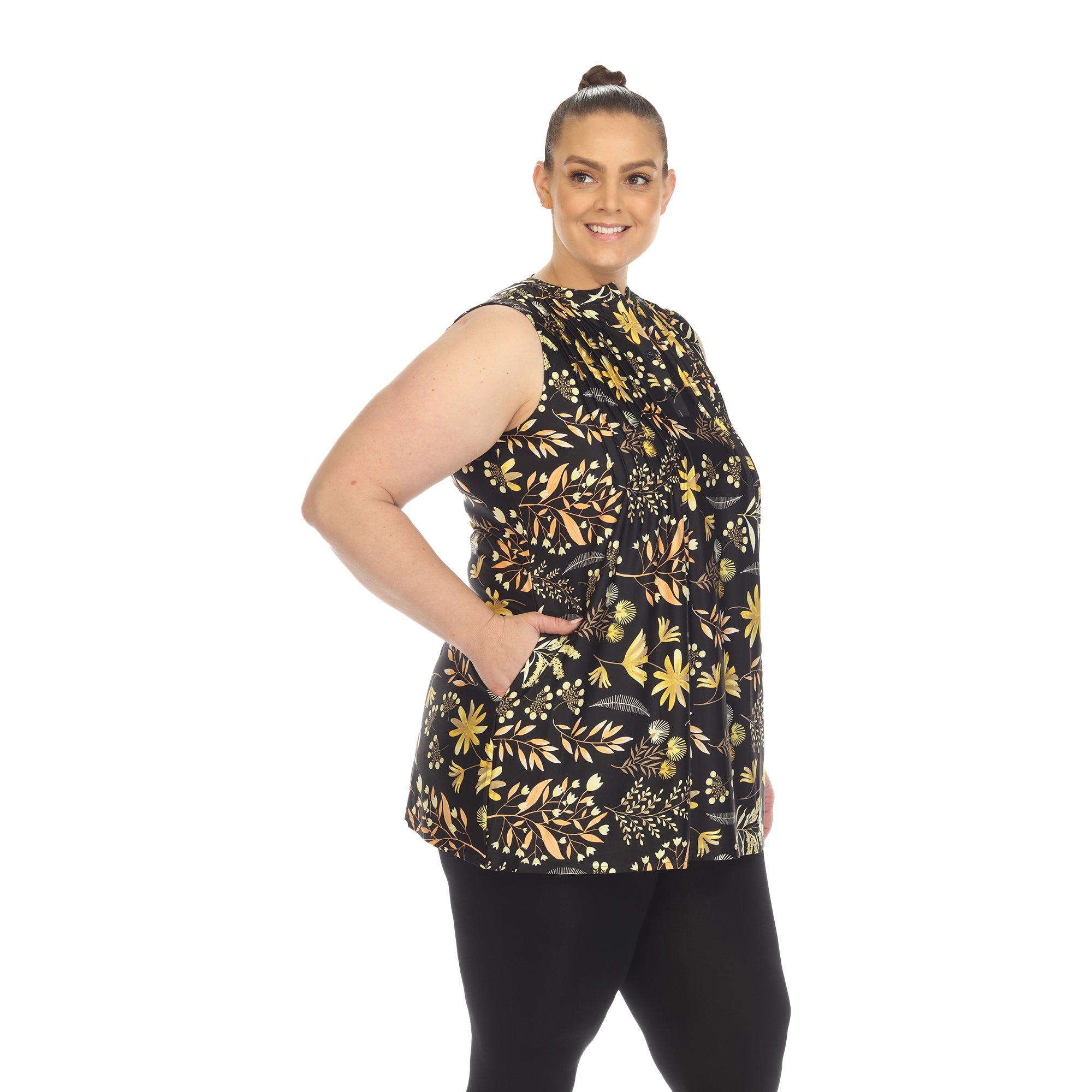 Floral Sleeveless Tunic Top - Plus - DressbarnShirts & Blouses