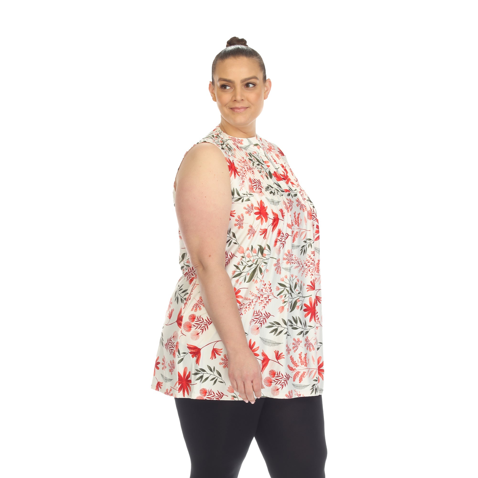 Floral Sleeveless Tunic Top - Plus - DressbarnShirts & Blouses