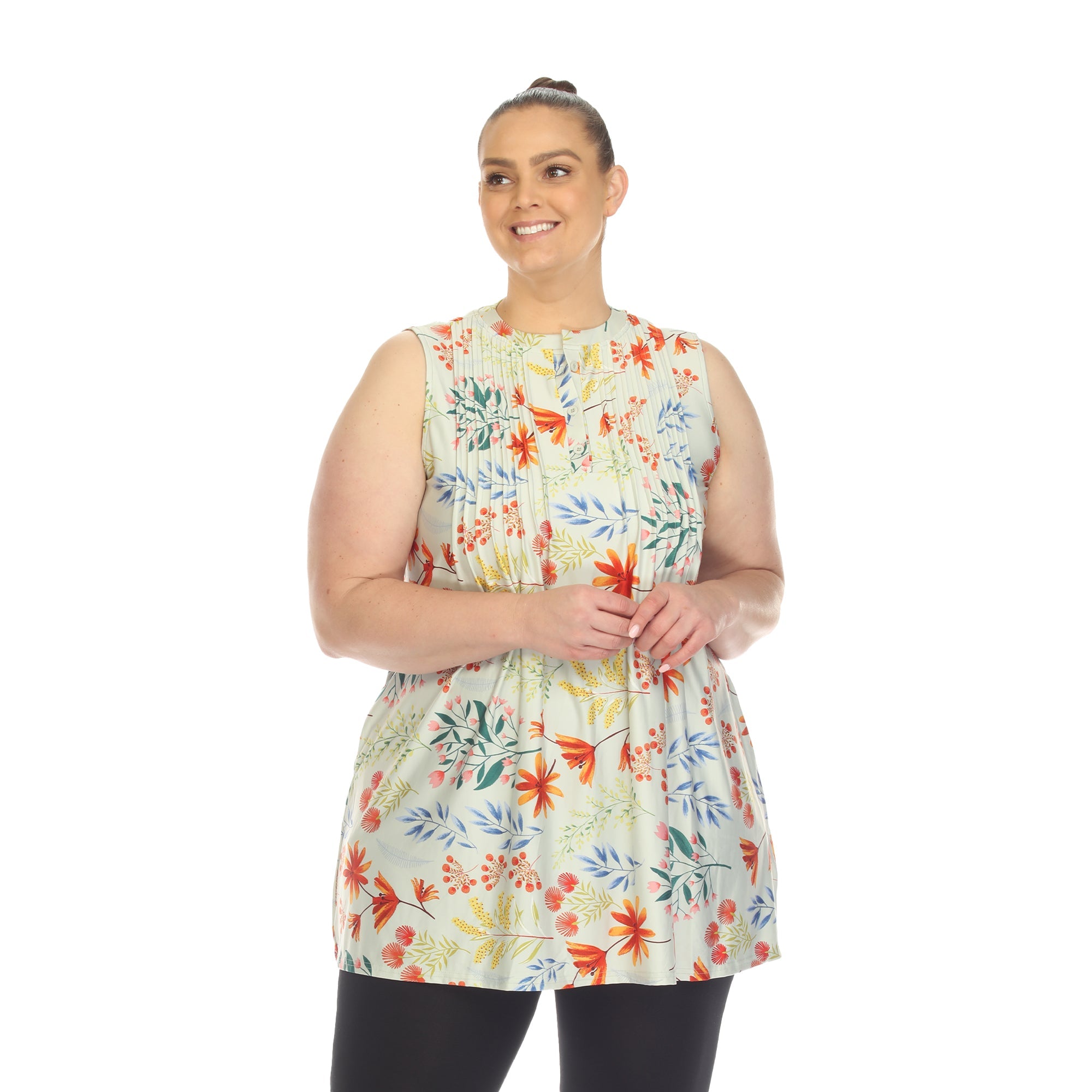 Floral Sleeveless Tunic Top - Plus - DressbarnShirts & Blouses