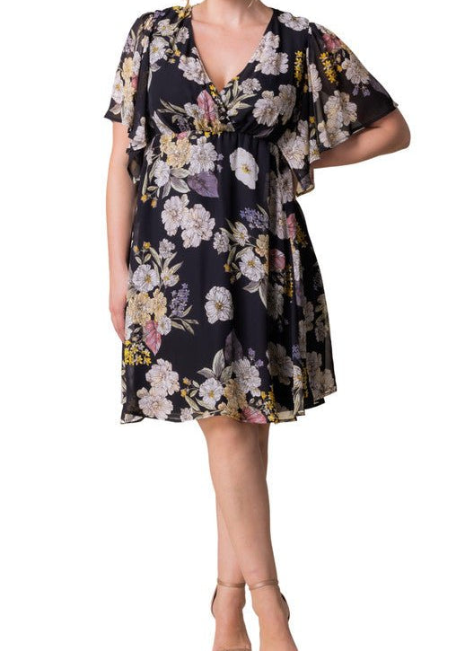 Florence Flutter Sleeve Dress - Plus - DressbarnKnee Length & Midi Dresses