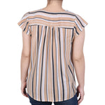 Flutter Sleeve Vertical Striped Blouse - Petite - DressbarnShirts & Blouses