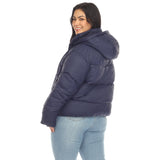 Full Front Zip Hooded Bomber Puffer Coat - Plus - DressbarnCoats & Jackets