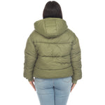 Full Front Zip Hooded Bomber Puffer Coat - Plus - DressbarnCoats & Jackets