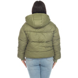 Full Front Zip Hooded Bomber Puffer Coat - Plus - DressbarnCoats & Jackets