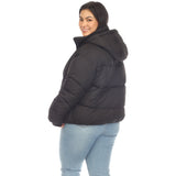 Full Front Zip Hooded Bomber Puffer Coat - Plus - DressbarnCoats & Jackets