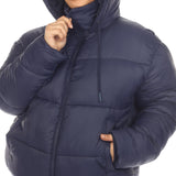 Full Front Zip Hooded Bomber Puffer Coat - Plus - DressbarnCoats & Jackets