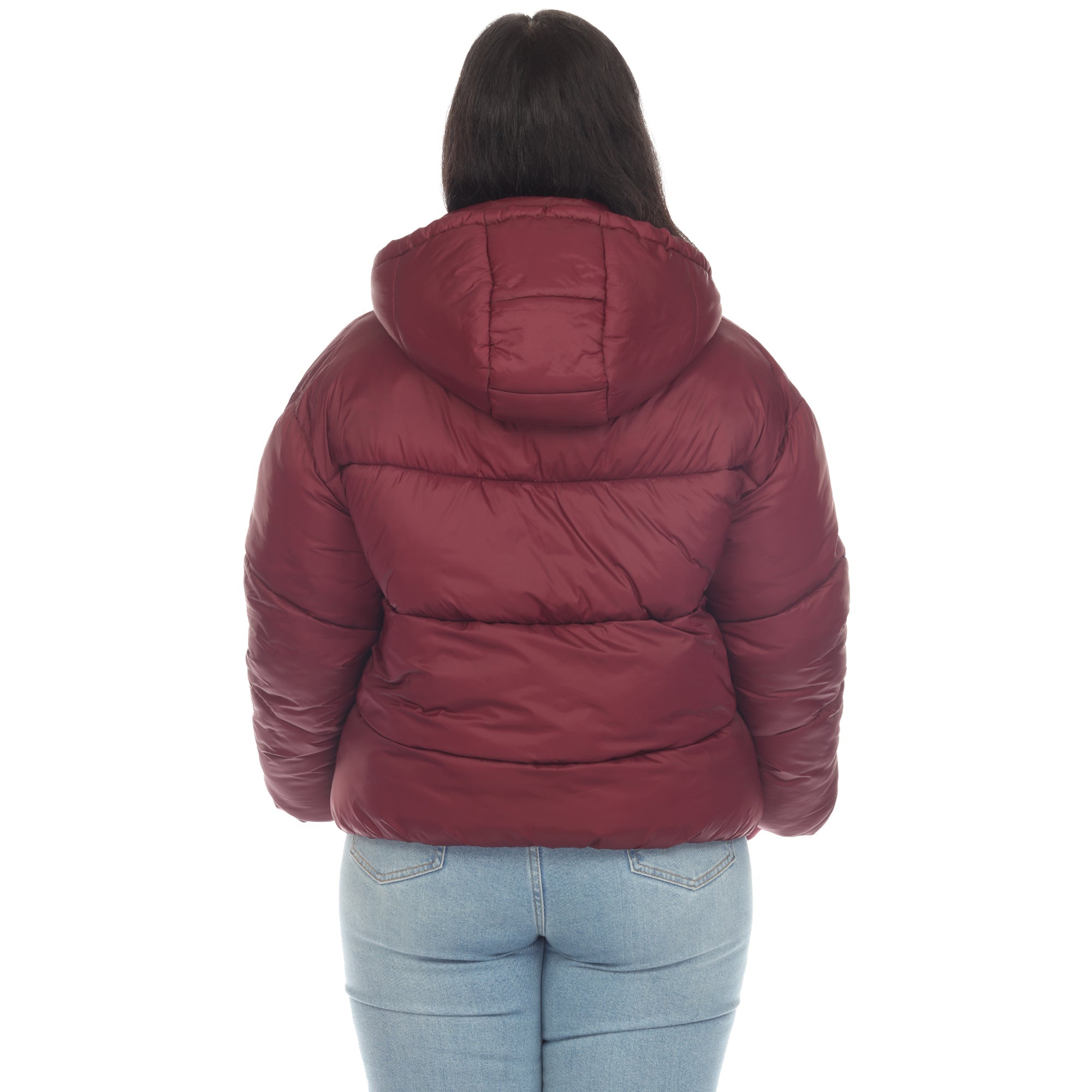 Full Front Zip Hooded Bomber Puffer Coat - Plus - DressbarnCoats & Jackets