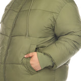 Full Front Zip Hooded Bomber Puffer Coat - Plus - DressbarnCoats & Jackets