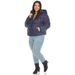 Full Front Zip Hooded Bomber Puffer Coat - Plus - DressbarnCoats & Jackets