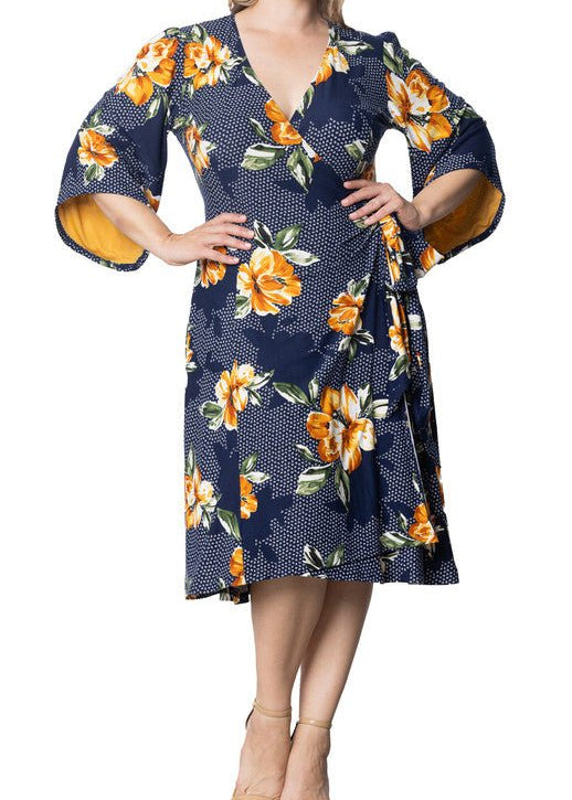 Gemini Wrap Dress - Plus - DressbarnKnee Length & Midi Dresses