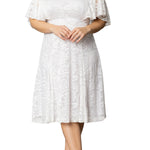 Genevieve Lace Flutter Sleeve Midi Dress - Plus - DressbarnDresses