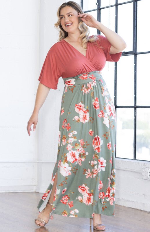 Havana Color Block Maxi Dress - Plus - DressbarnDresses