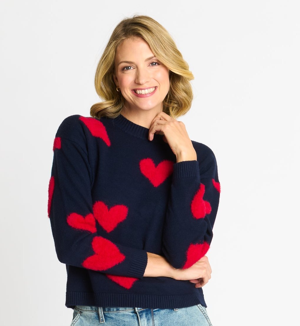 Heart Eyelash Sweater - DressbarnApparel