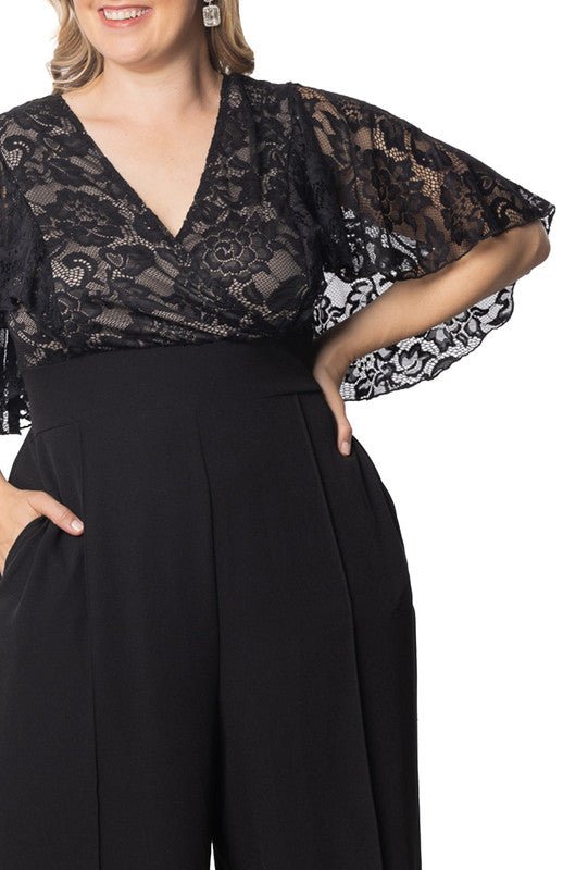 Helena Lace Bodice Wide Leg Jumpsuit - Plus - DressbarnJumpsuits & Rompers