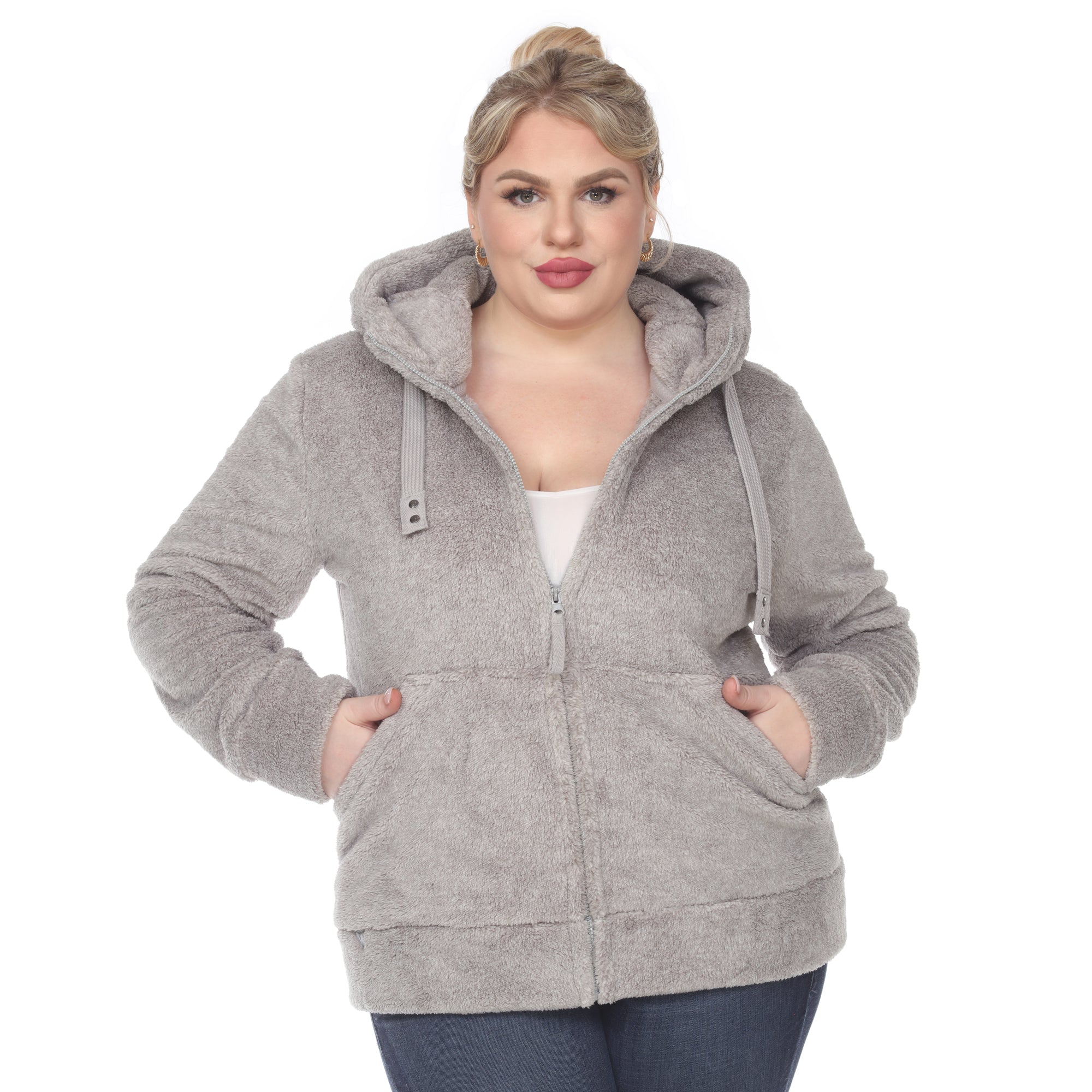Hooded Sherpa Jacket - Plus - DressbarnCoats & Jackets