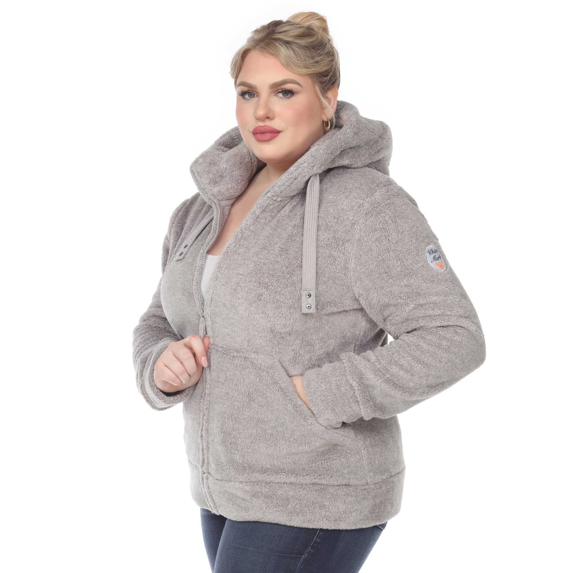 Hooded Sherpa Jacket - Plus - DressbarnCoats & Jackets