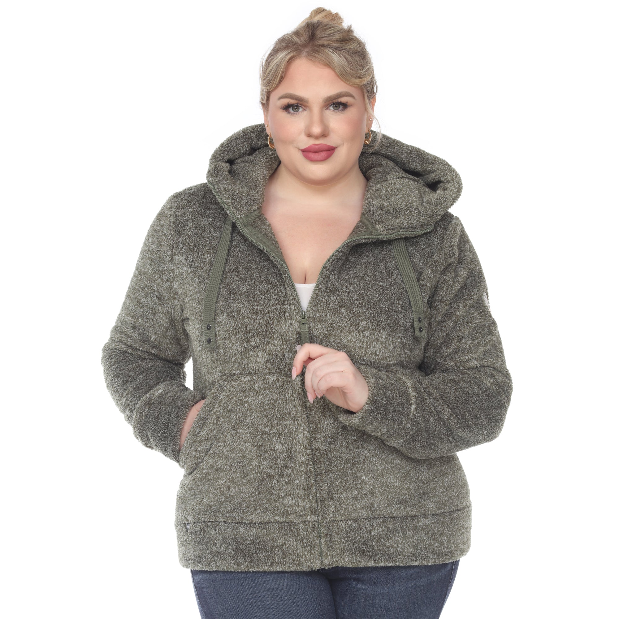 Hooded Sherpa Jacket - Plus - DressbarnCoats & Jackets