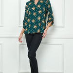 Hunter Blossom 3/4 Sleeve Popover - DressbarnShirts & Blouses