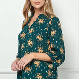 Hunter Blossom 3/4 Sleeve Popover - DressbarnShirts & Blouses