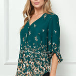 Hunter Garden 3/4 Sleeve Popover - DressbarnShirts & Blouses