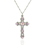 Ice Pink Cross Pendant Necklace - DressbarnNecklaces