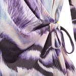 Inner Beauty 3/4 Sleeve Surplice Front V-Neck Mauve Marble Top - DressbarnApparel