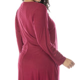 Inner Beauty Solid Surplice Front V-Neck Dress - Plus - DressbarnApparel