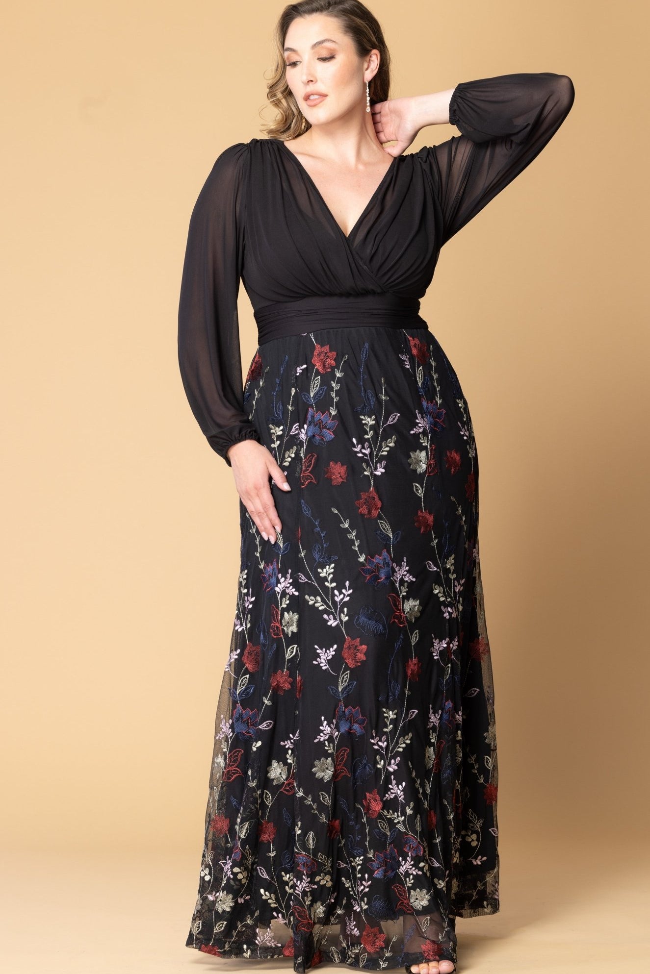 Isabella Embroidered Mesh Gown - Plus - DressbarnDresses