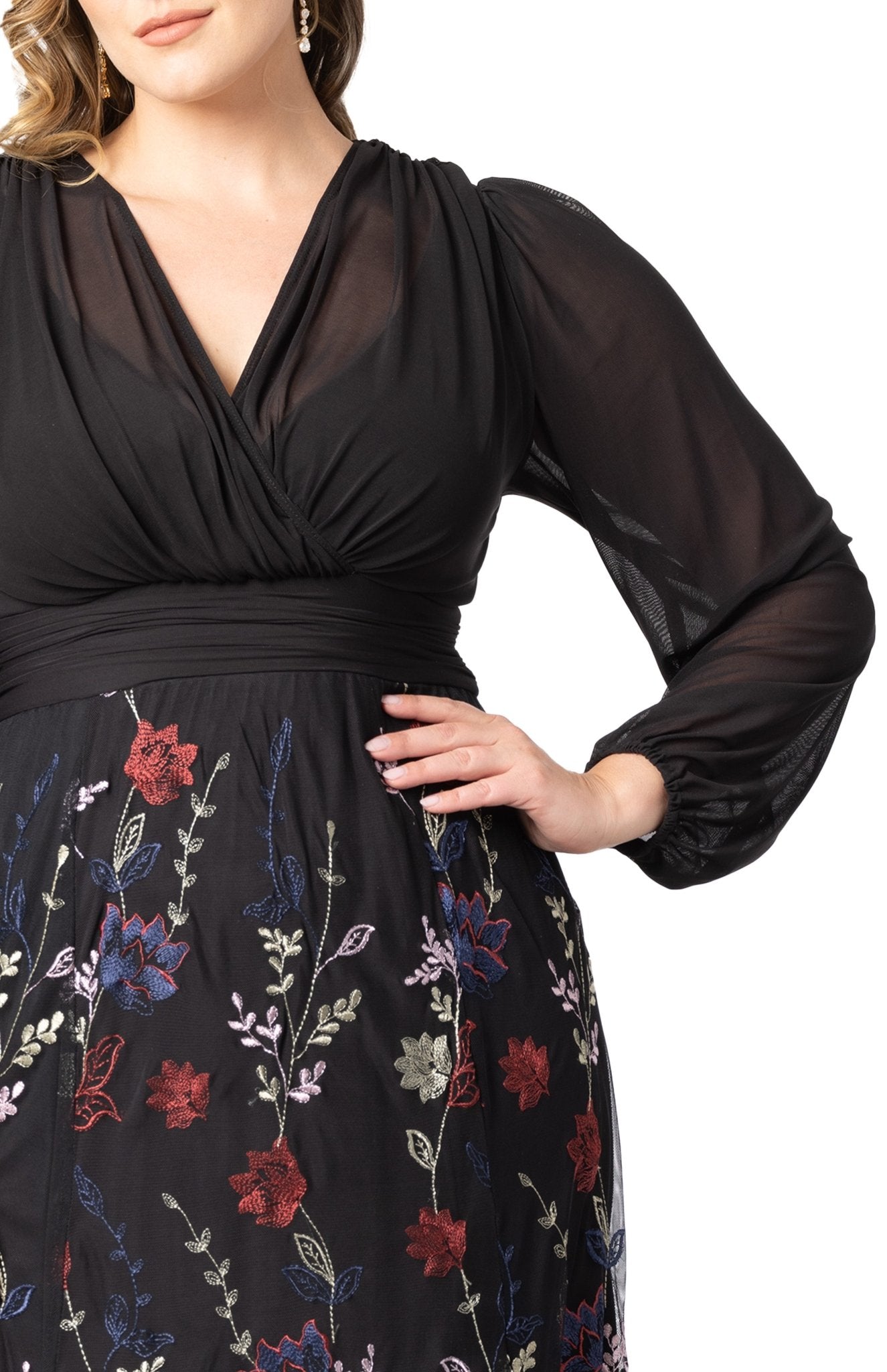 Kiyonna Women's Plus Size Isabella Embroidered Mesh Gown, 4X Kiyonna Women's Plus Size Isabella Embroidered Mesh Gown, 4X