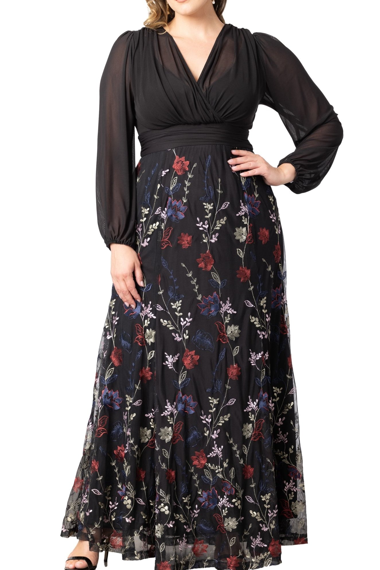Isabella Embroidered Mesh Gown - Plus - DressbarnDresses